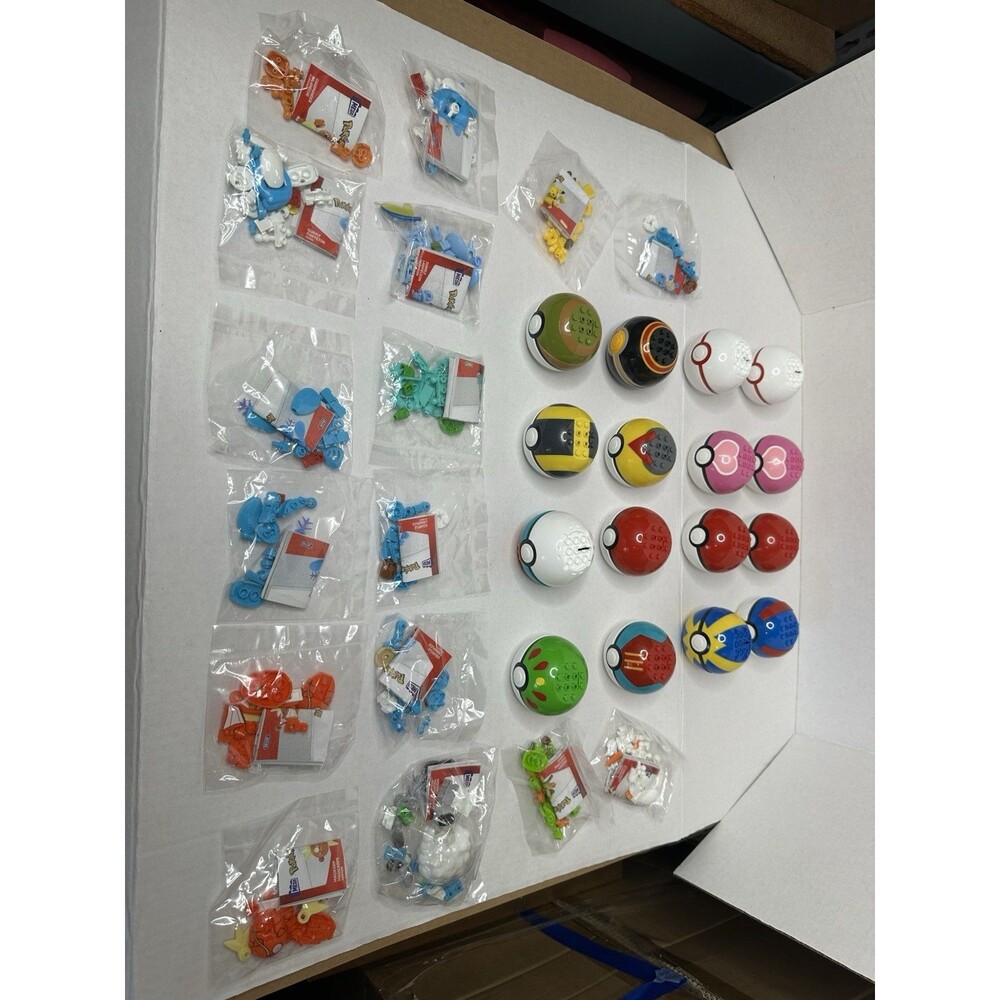 Mega Construx Pokémon Lot of 16 Pokémon Poké Ball building sets. Sealed Bags